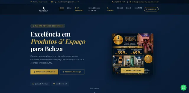 Site de Royal Beauty Pro Center