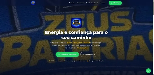 Site de Zeus Baterias Automotivas